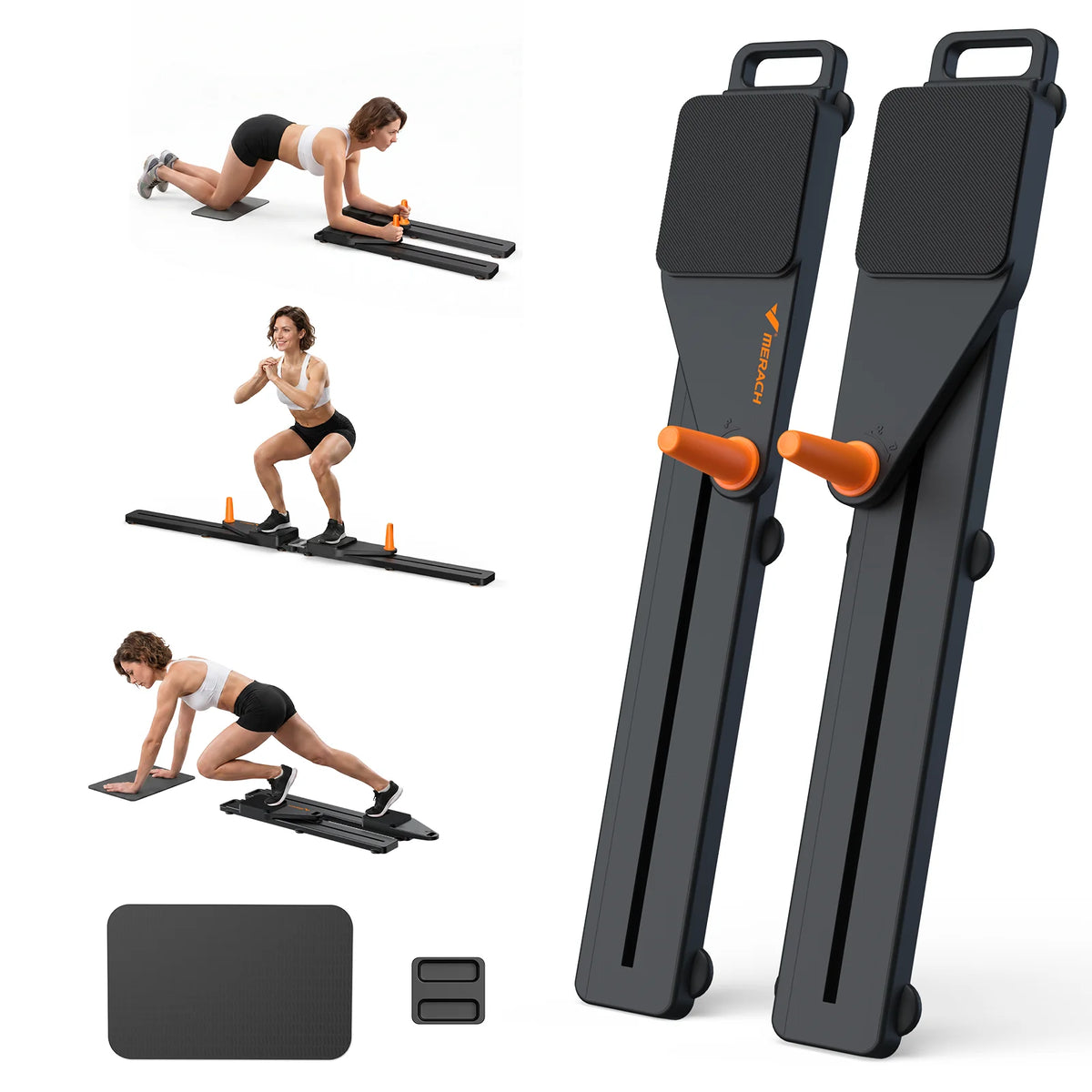 MERACH Foldable Pilates Reformer Board for Full Body Home Workouts