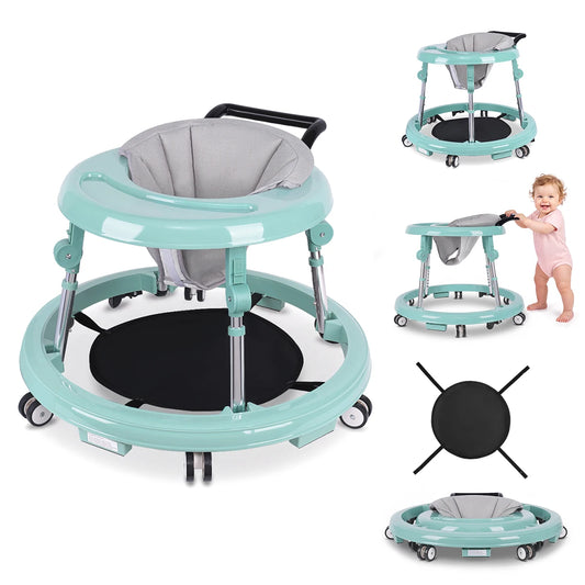 Foldable Baby Walker With Adjustable Height And Anti Slip Wheels