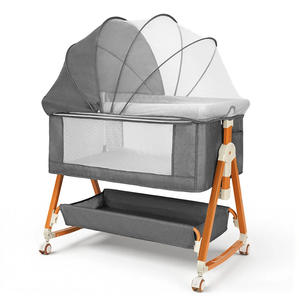 Kmaier Adjustable Baby Bassinet Sleeper With Storage And Breathable Mesh
