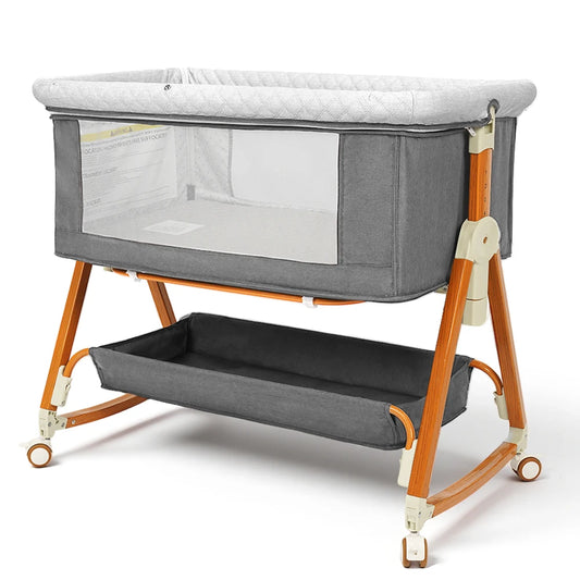 Kmaier Adjustable Baby Bassinet Sleeper With Storage And Breathable Mesh