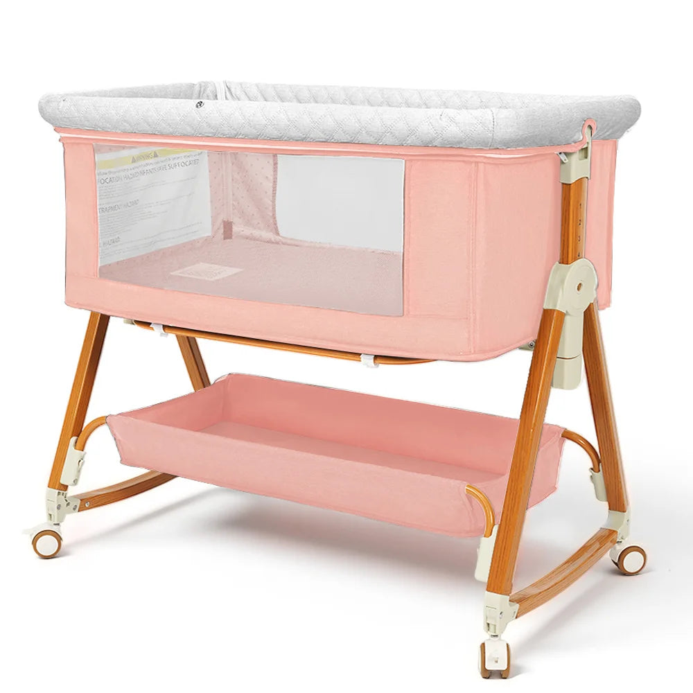 Kmaier 3-in-1 Baby Bassinet Bedside Sleeper With Rocking Cradle
