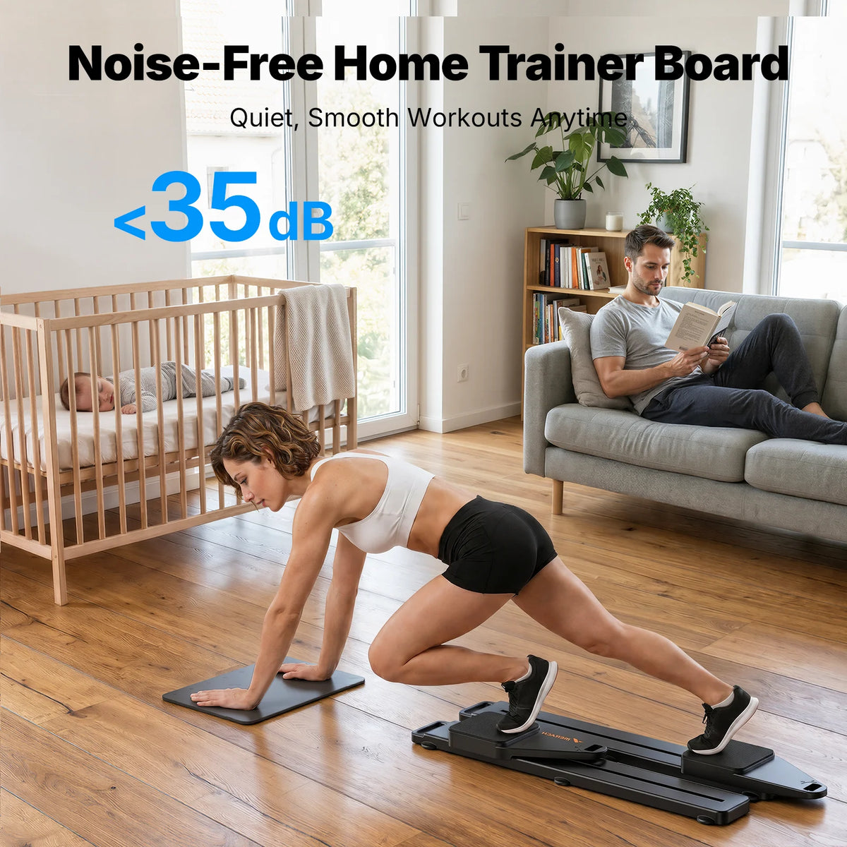 MERACH Foldable Pilates Reformer Board for Full Body Home Workouts