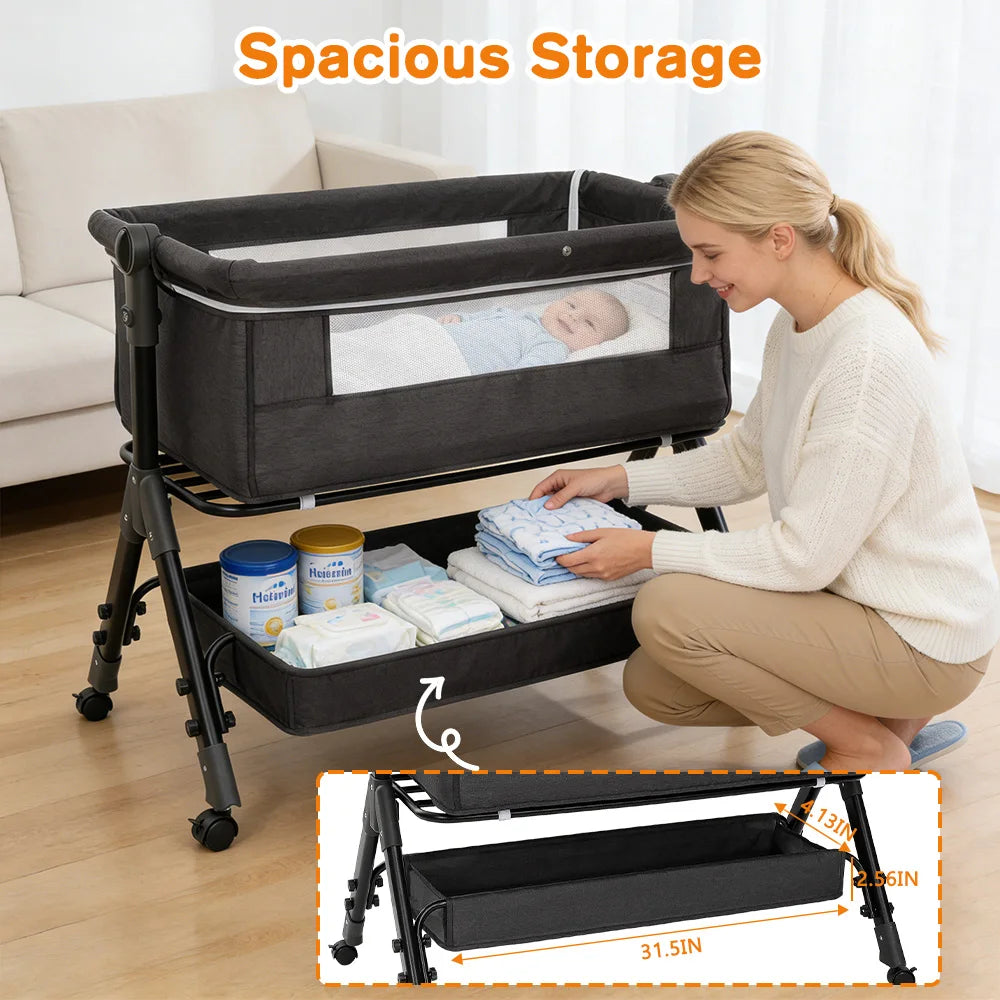 3 In 1 Baby Bassinet Bedside Sleeper Portable Folding Cradle