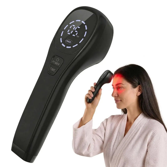 Red Light Therapy Device Handheld Cold LED Light Wand 630nm 650nm 808nm 900nm Infrared Therapy Device for Body Neck Joint Muscle Pain Relief Wrinkles Beauty Skin Care and Pet Dog Cat Health Care Portable Rechargeable Massager