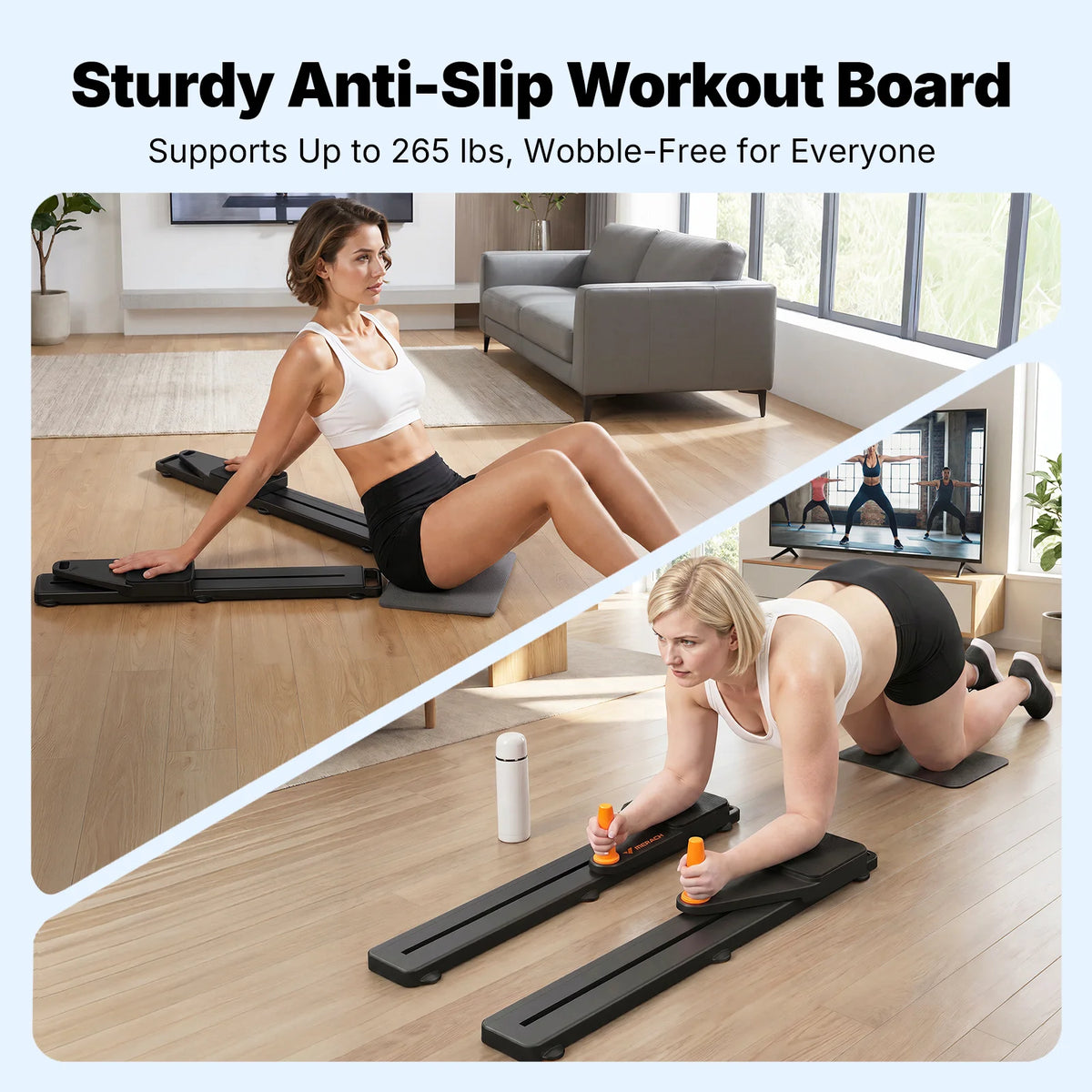 MERACH Foldable Pilates Reformer Board for Full Body Home Workouts