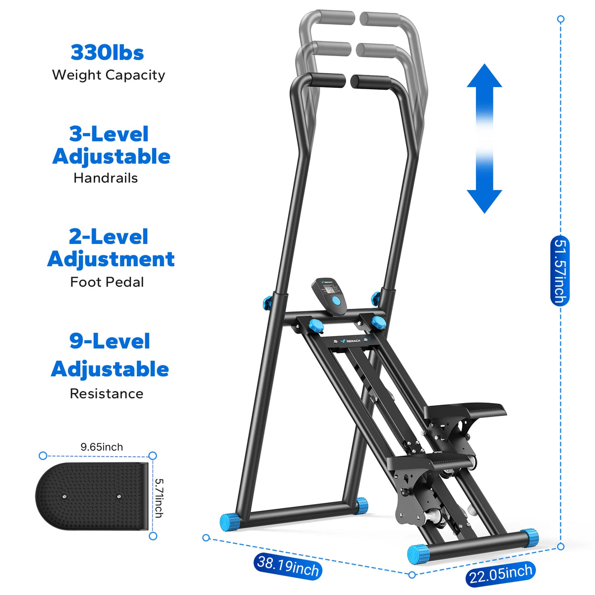 MERACH Foldable Stair Stepper for Full Body Home Workouts