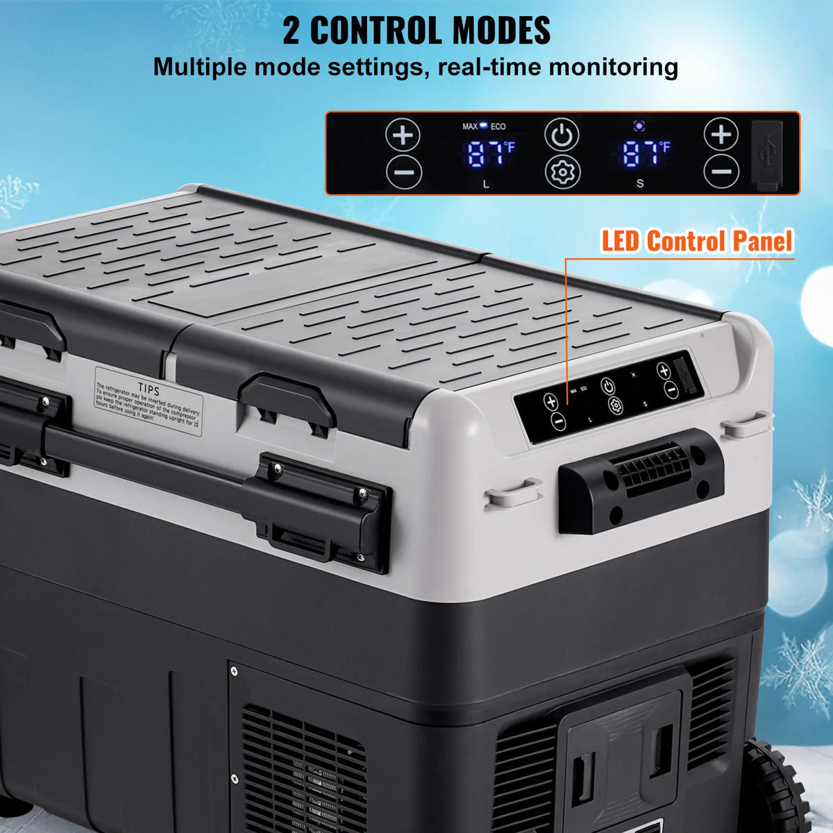 SucceBuy Portable Car Refrigerator Dual Zone Compressor Freezer Cooler for Travel
