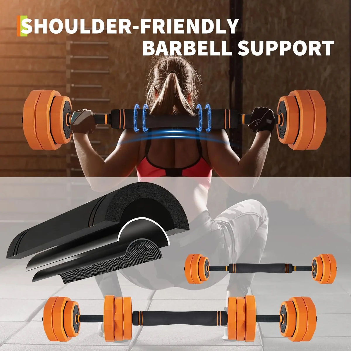 Adjustable Dumbbell Set with Barbell, Kettlebell and Push Up Stand