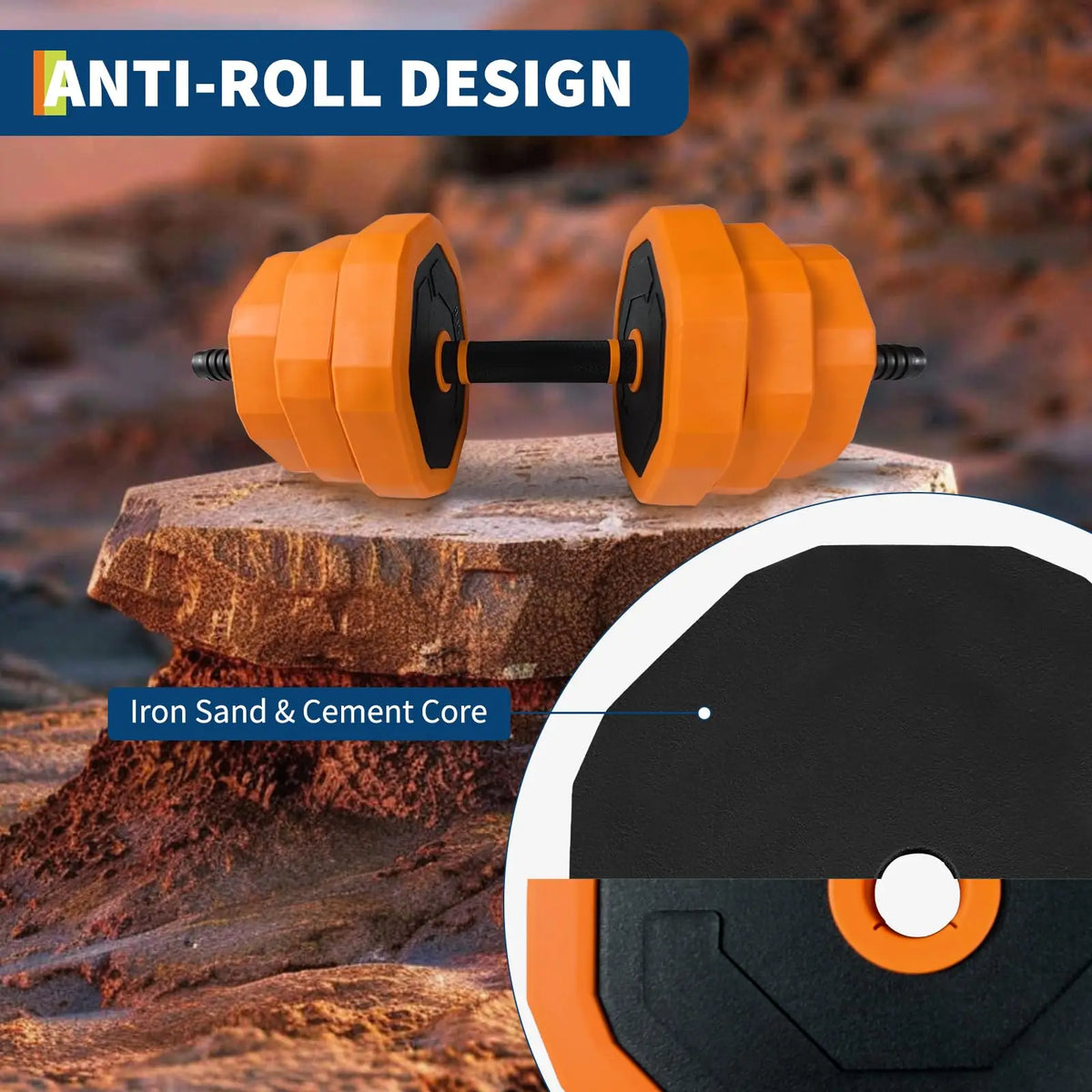 Adjustable Dumbbell Set with Barbell, Kettlebell and Push Up Stand