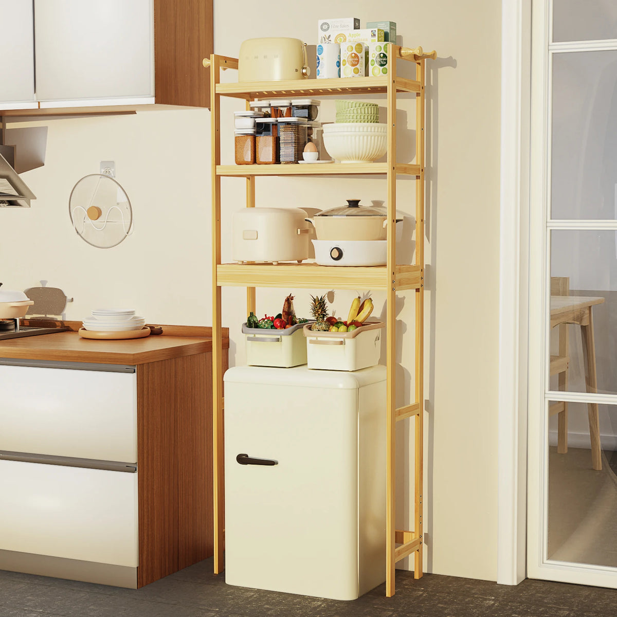 Over Toilet Shelf Bathroom Laundry Organizer Bamboo Storage Shelf Rack