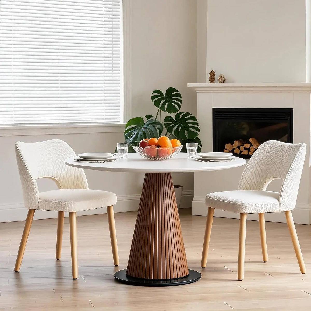 HiMISS Upholstered Dining Chairs With Butterfly Back And Wood Legs