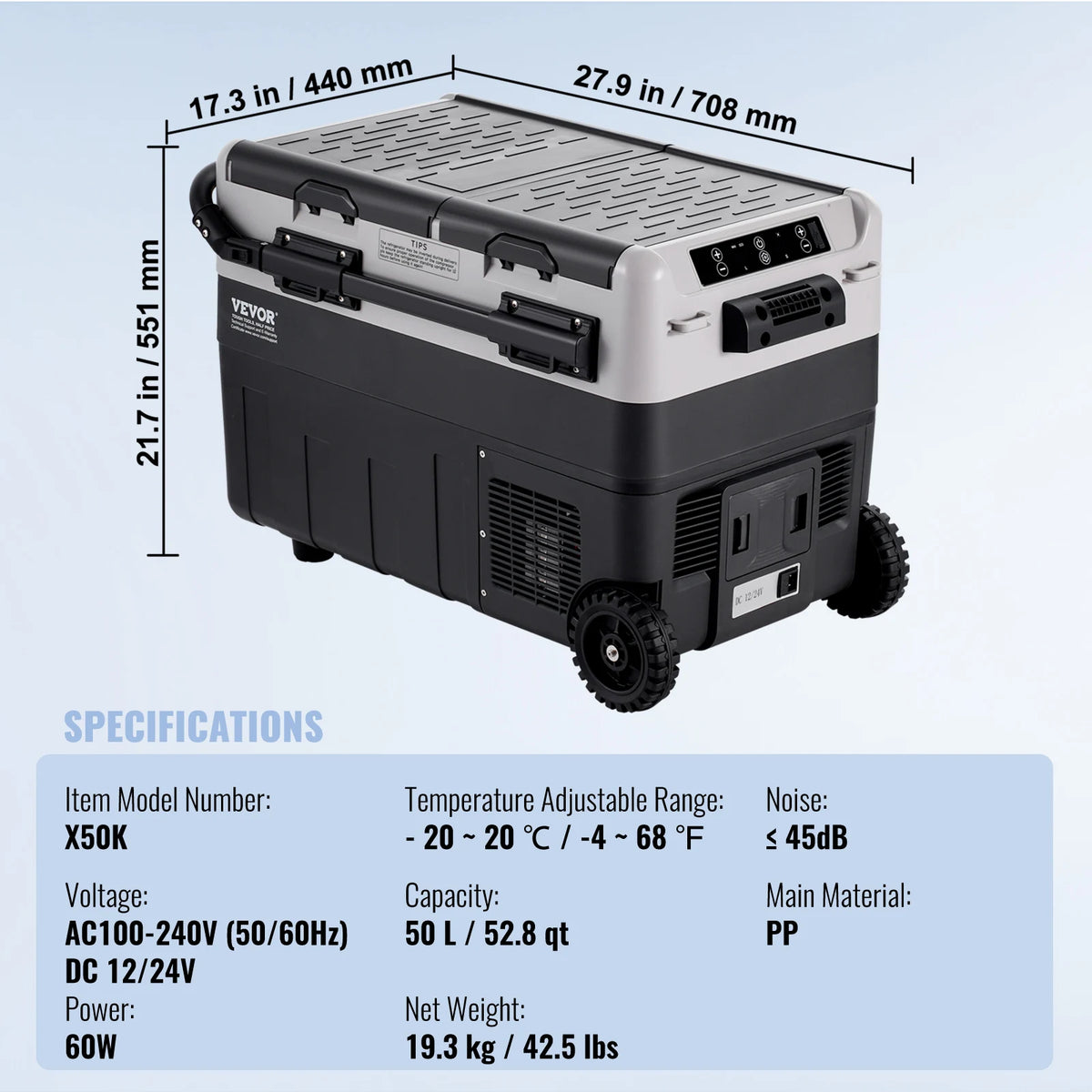 SucceBuy Portable Car Refrigerator Dual Zone Compressor Freezer Cooler for Travel