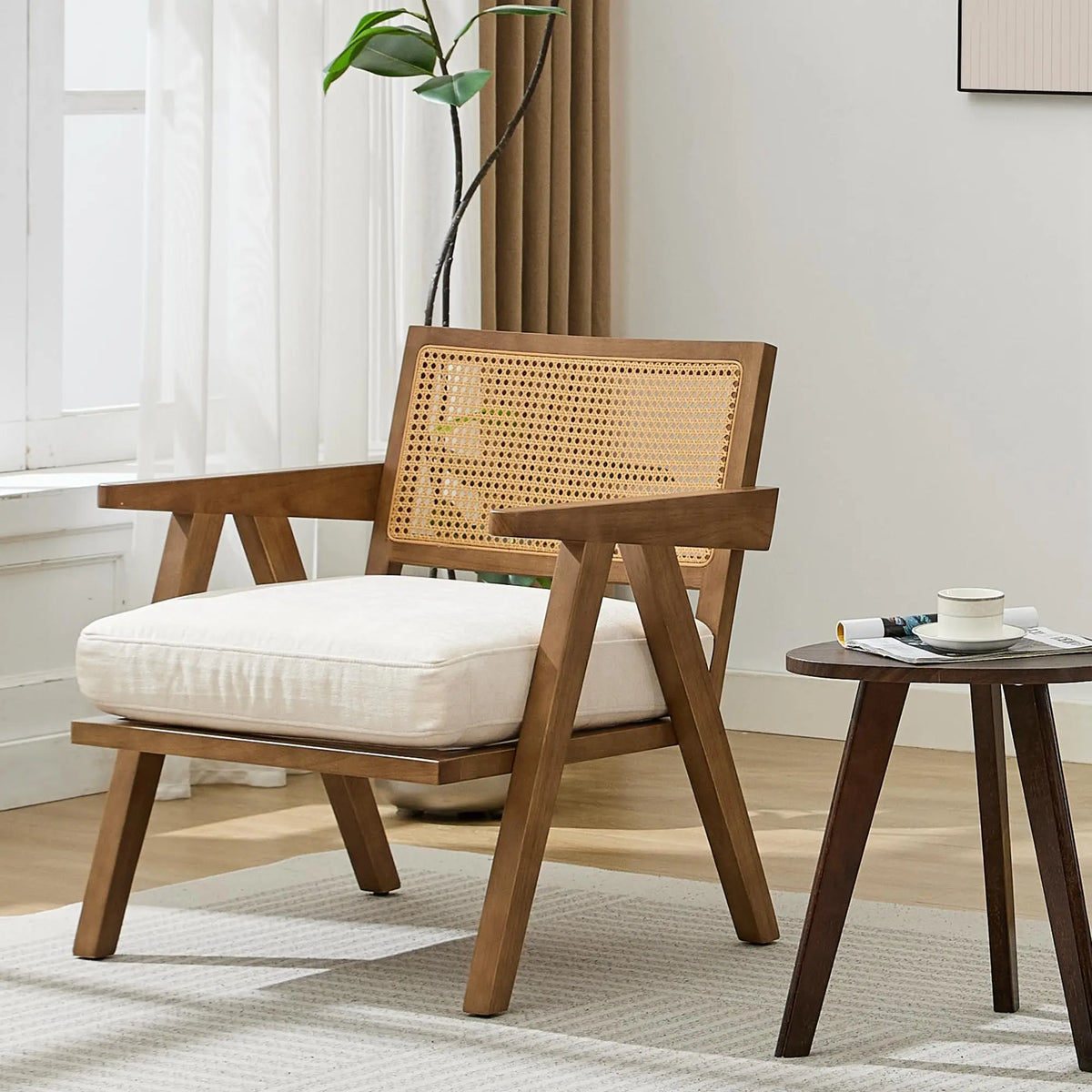 HiMISS Mid Century Modern Upholstered Wood Frame Lounge Accent Chair