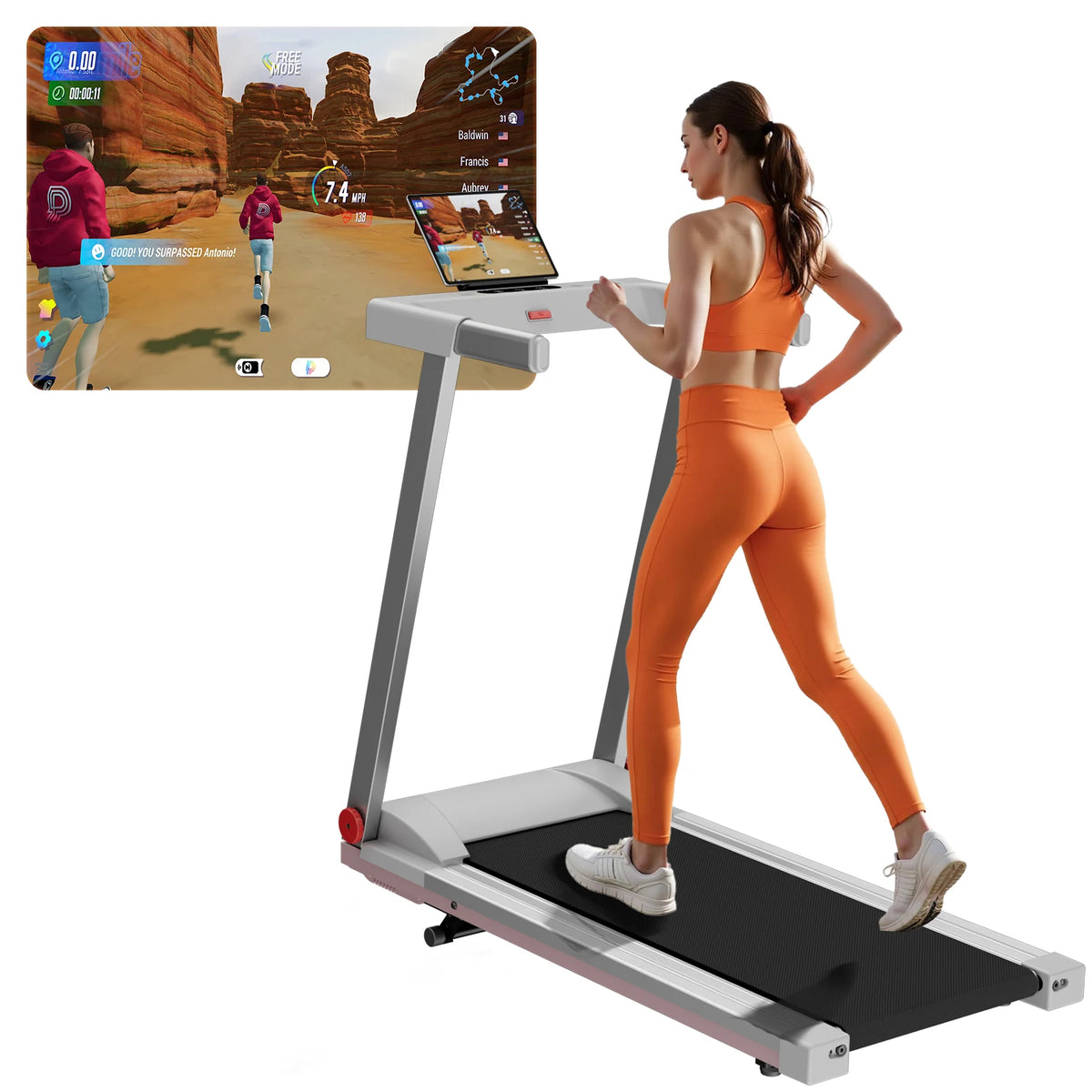 LACUFFY Folding Electric Treadmill With Adjustable Incline And App Connectivity