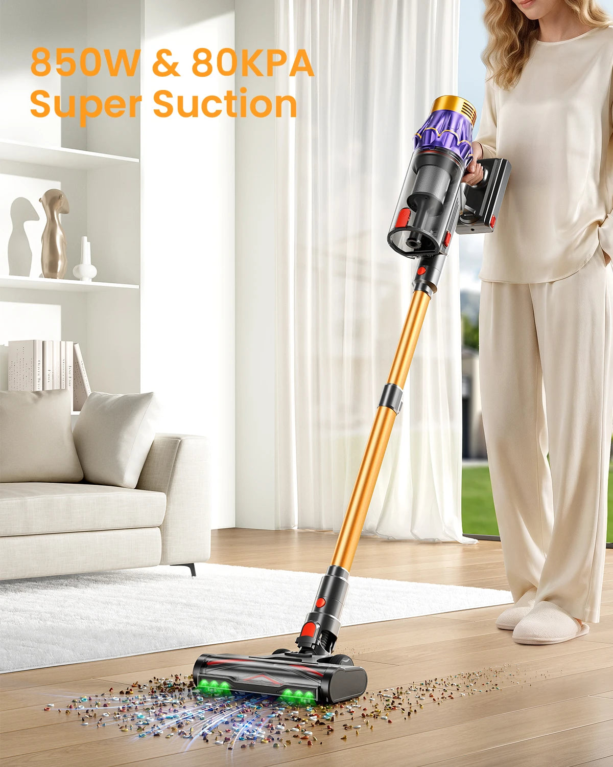 VAKERR Cordless Vacuum Cleaner With Powerful Suction And HEPA Filtration