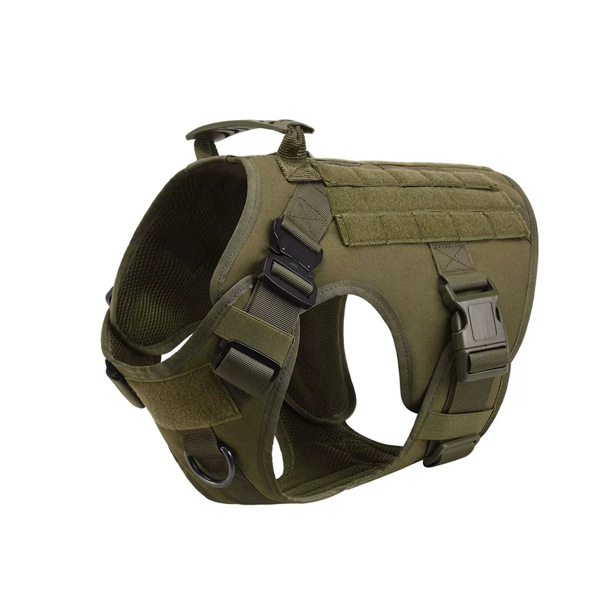 PETRAVEL Tactical Dog Harness with Collar Leash and Molle Pouches