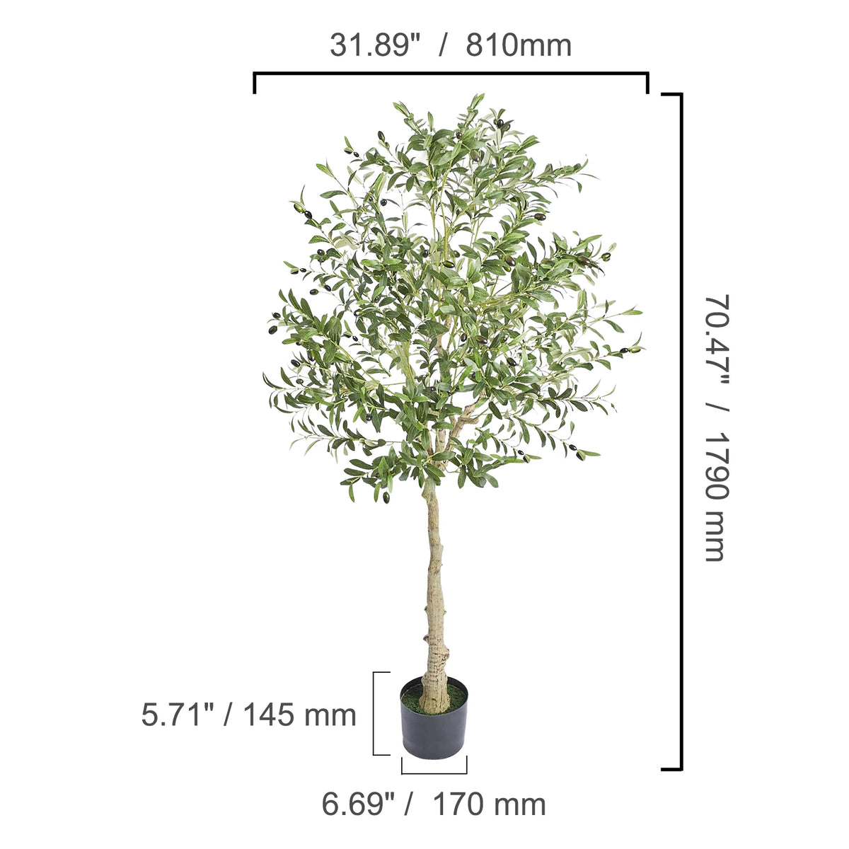 SucceBuy Artificial Olive Tree With Secure Anti Tip Protection