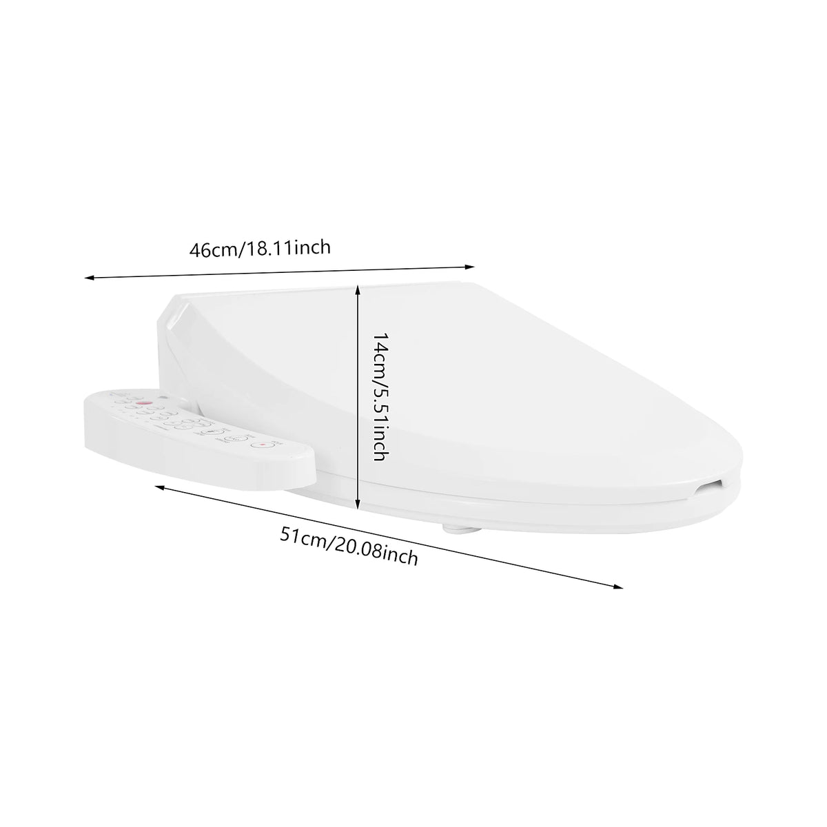 1300W Intelligent Toilet Bidet Seat, Electric Toilet Cover Seat Flushing Toilet Seats Adjustable Water & Seat Temperature 1/2"  for Homes, Bedrooms, Hotels