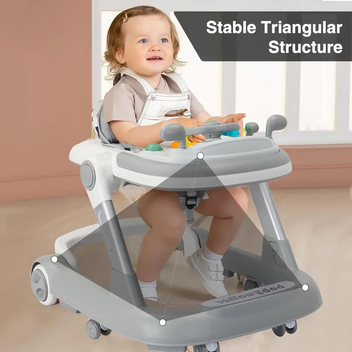 2 In 1 Baby Walker With Removable Feeding Tray For Toddlers