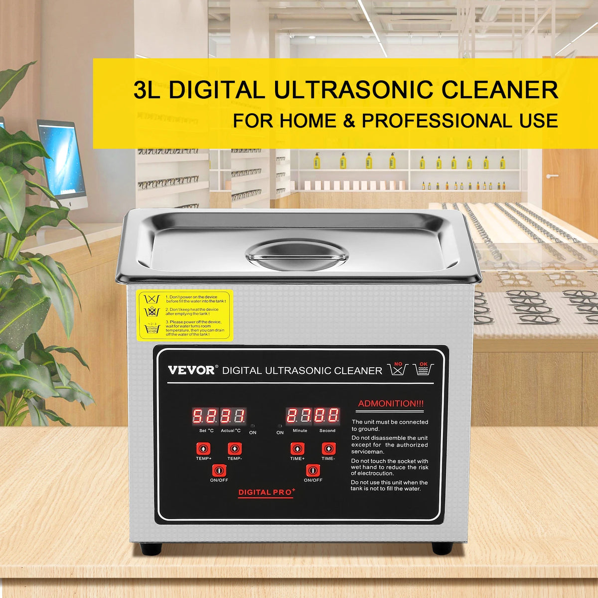SucceBuy Ultrasonic Cleaner Stainless Steel Deep Cleaning Machine