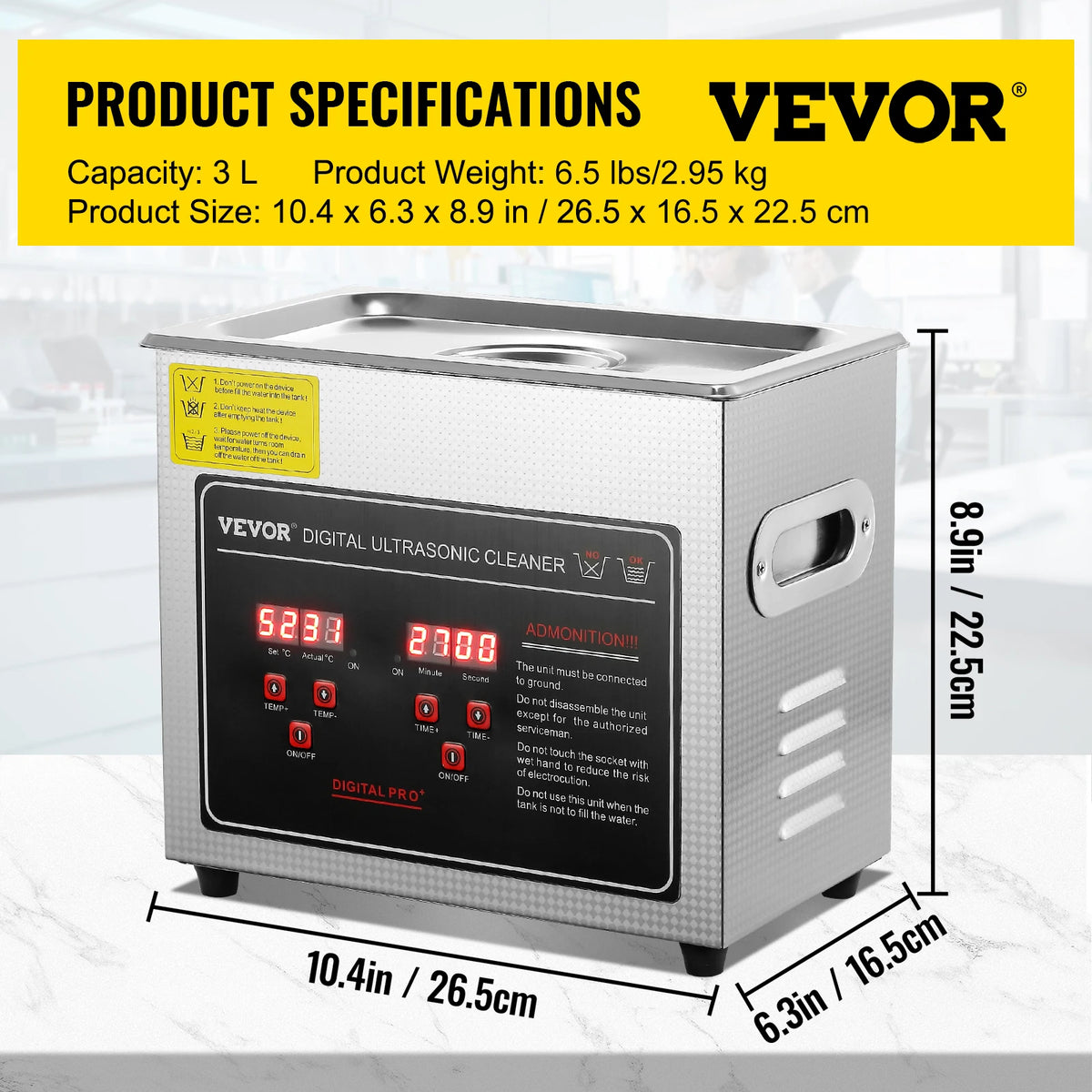 SucceBuy Ultrasonic Cleaner Stainless Steel Deep Cleaning Machine