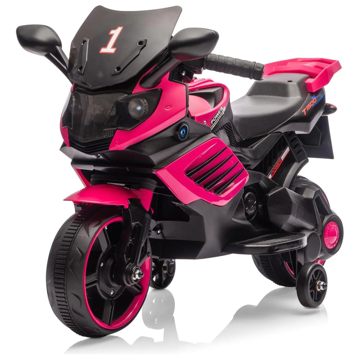 HiMISS Kids Electric Ride On Motorcycle with Training Wheels