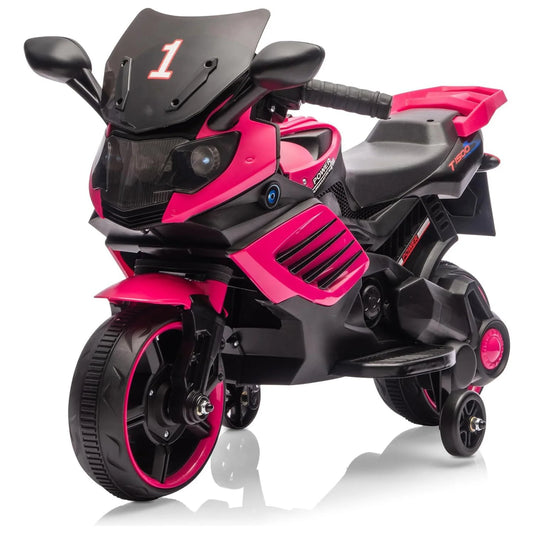 HiMISS Kids Electric Ride On Motorcycle with Training Wheels