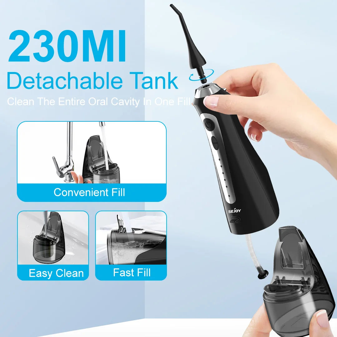 SEJOY Portable Water Flosser Oral Irrigator With Multiple Cleaning Modes