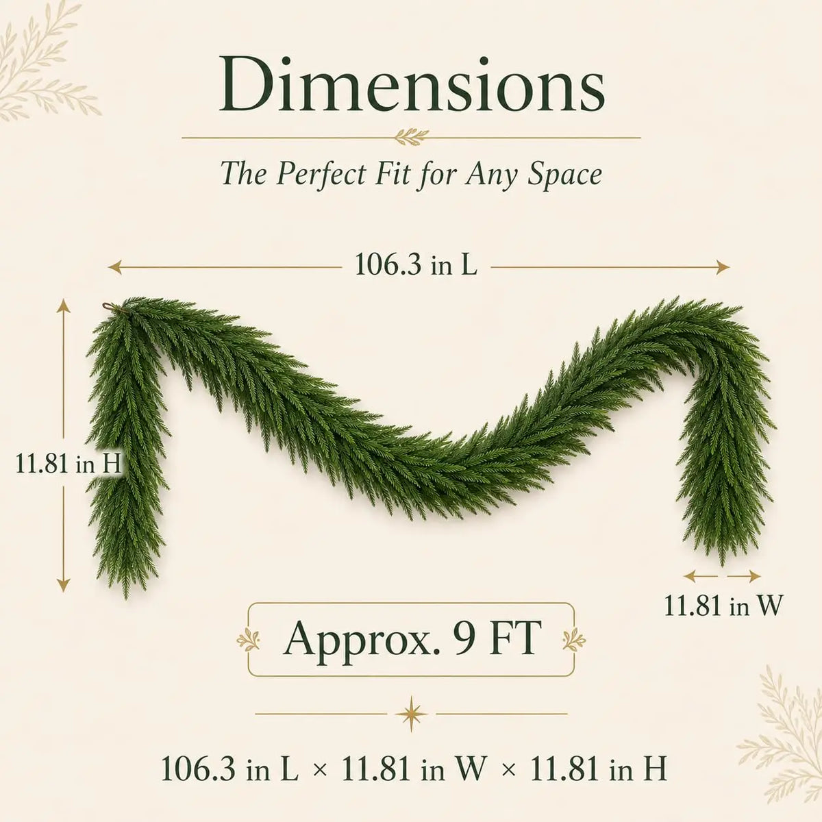 6ft 9ft Artificial Cedar Christmas Garland, Realistic Bendable Greenery For Mantel Stair Railing Doorway Wall Holiday Decor Home