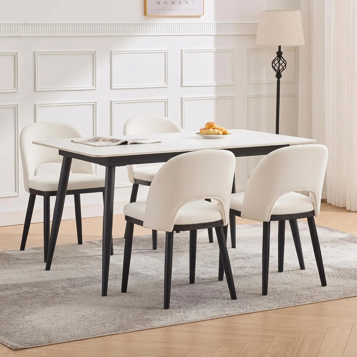 Modern Wooden Dining Chairs With Upholstered Seats And Sturdy Frames