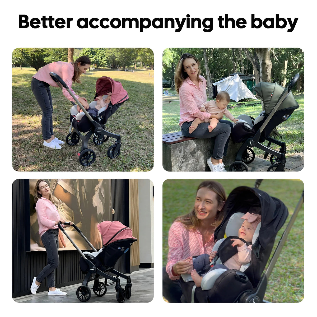 Cochildor Foldable Four Wheel Stroller With Comfortable Fabric Seat