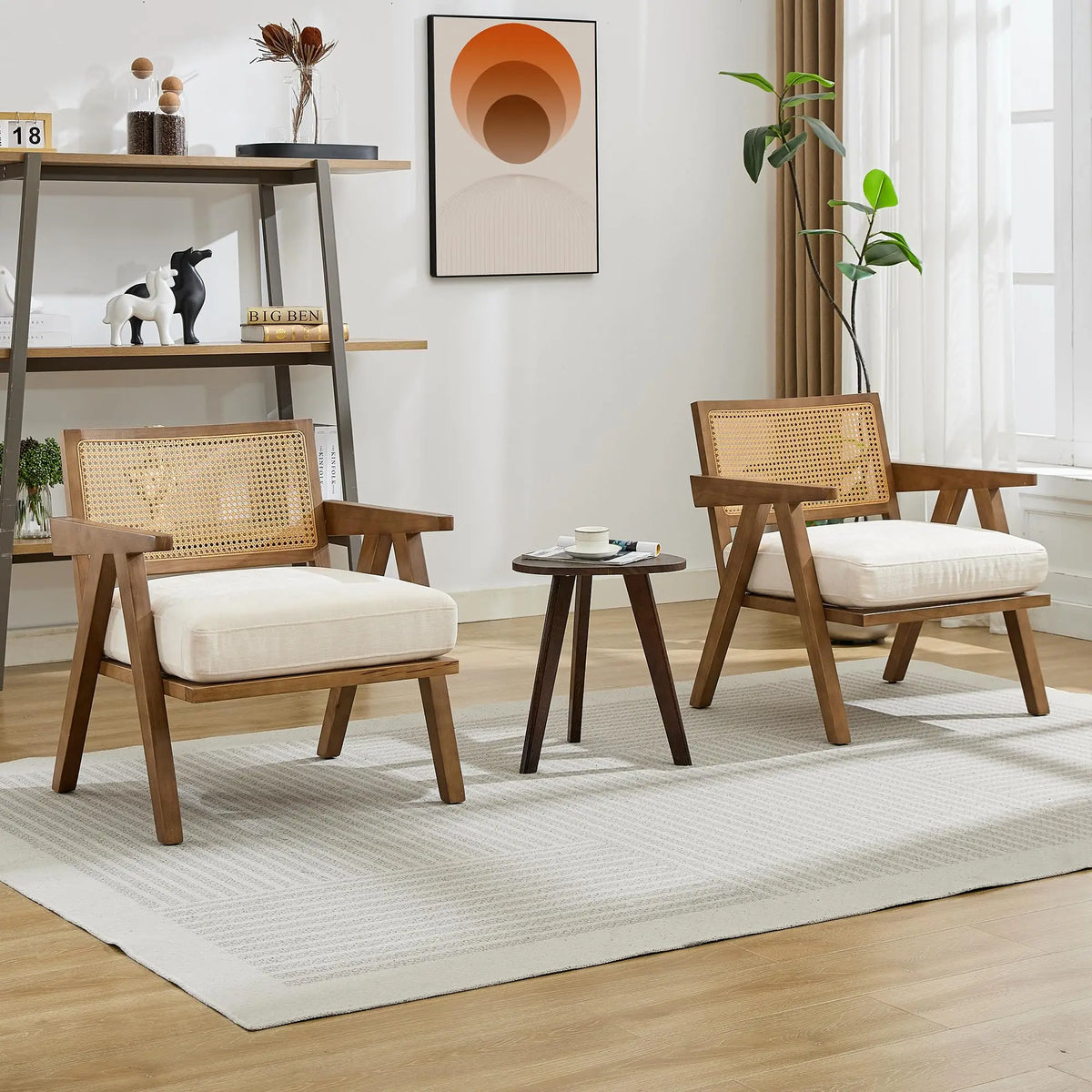 HiMISS Mid Century Modern Upholstered Wood Frame Lounge Accent Chair
