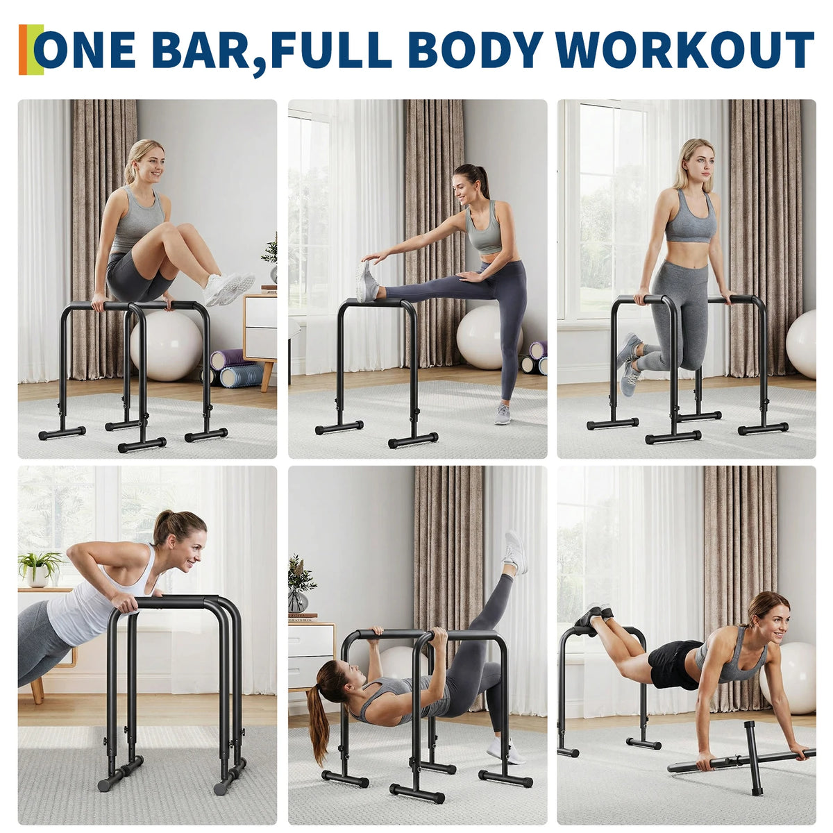Adjustable Heavy Duty Dip Bars for Home Gym Strength Training