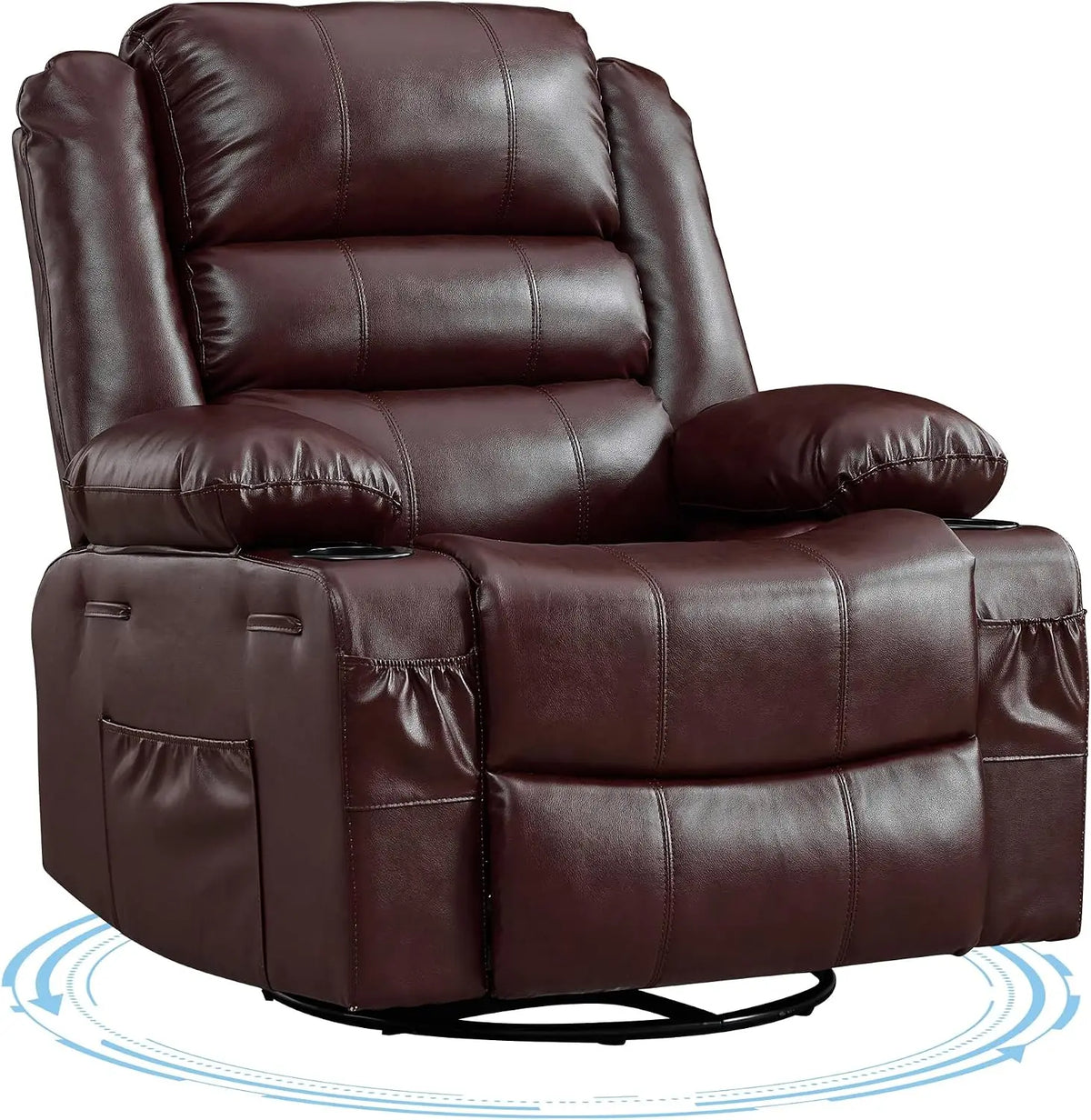 TWISTER.CK 360 Degree Swivel Rocker Recliner Lounge Chair with Comfort