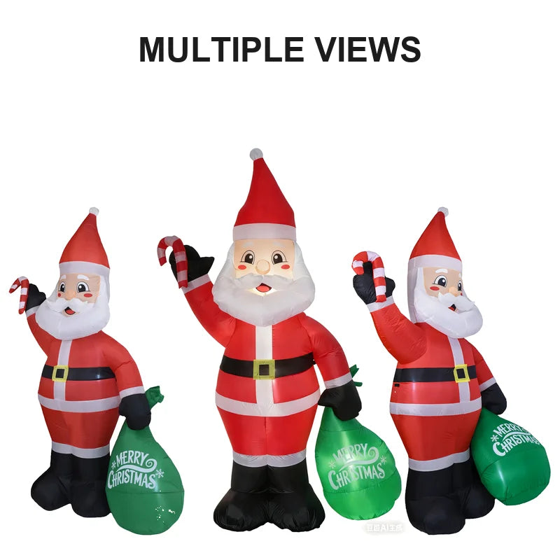 2.4m Christmas Inflatable Toy Santa Claus Gift Bag with LED Lights Home Decorations Xmas Yard Lawn Ornaments Indoor Party Supplies New