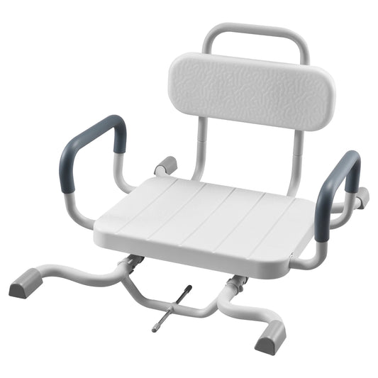 SucceBuy Swivel Shower Chair with Arms and Back for Inside Shower Stall Bathroom Bath Tub Seat for Adult Senior Handicap Elderly