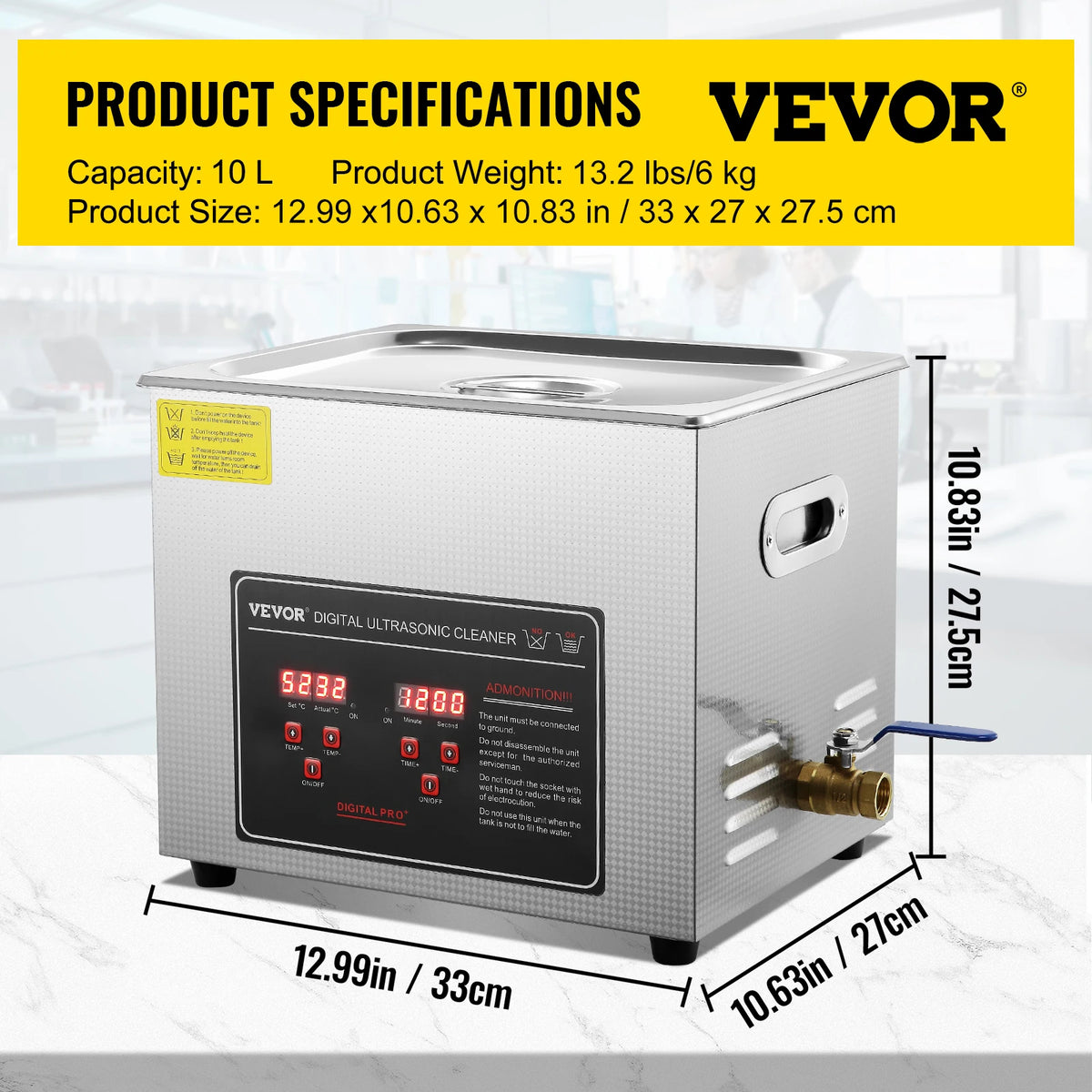 SucceBuy Ultrasonic Cleaner Stainless Steel Deep Cleaning Machine