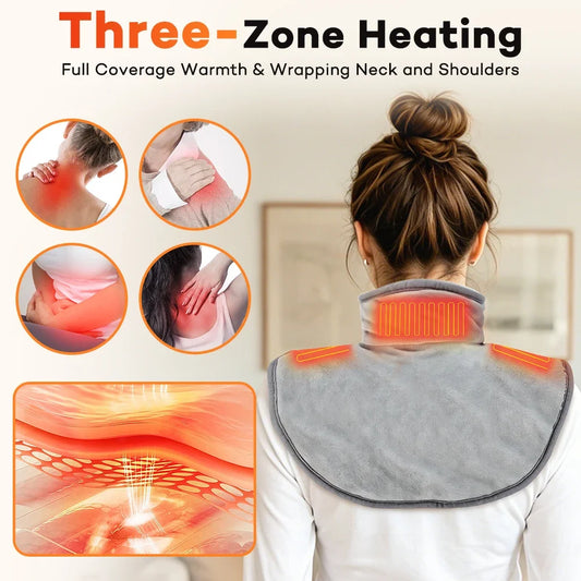 USB Heated Neck And Shoulder Wrap With Adjustable Heat Settings