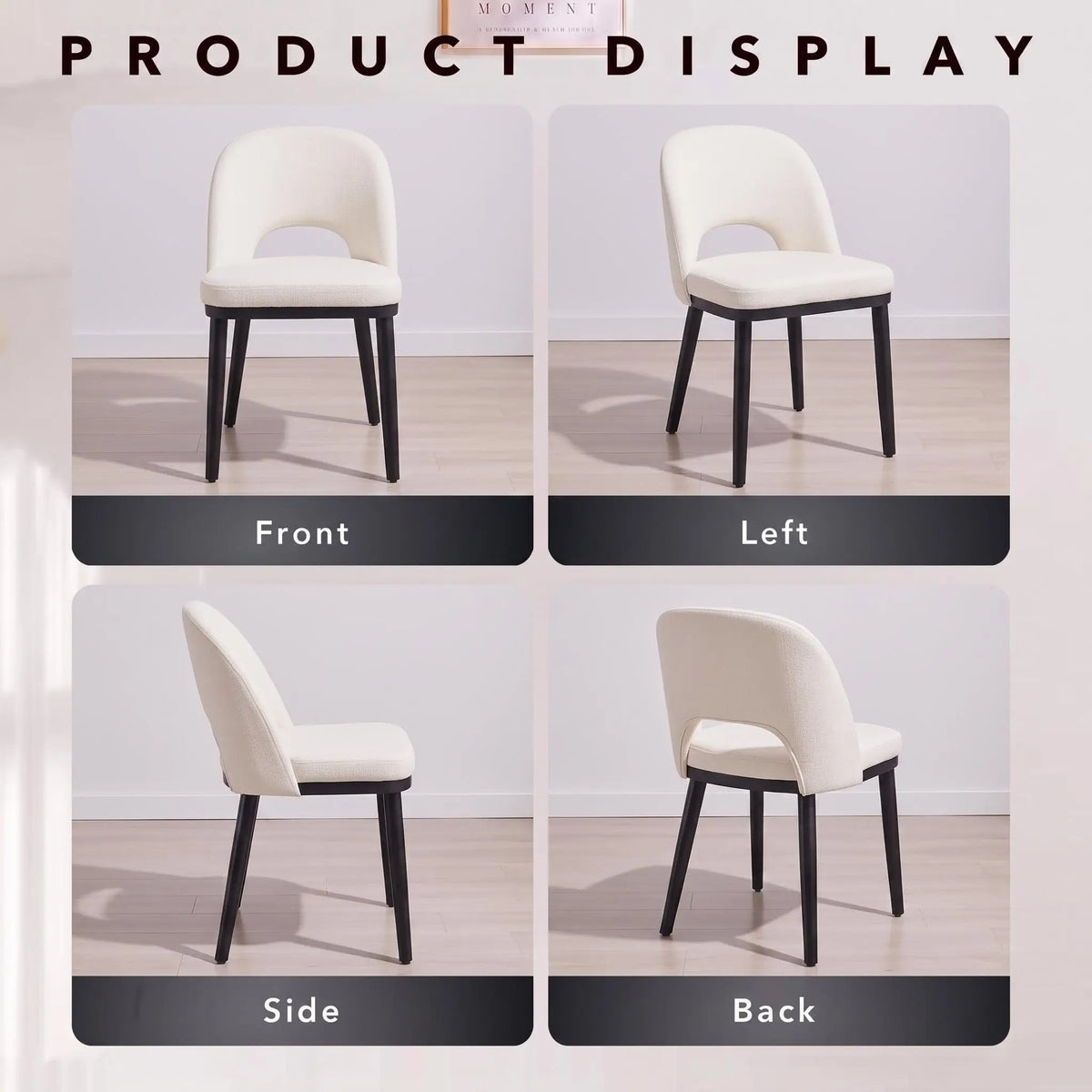 Upholstered Wooden Dining Chairs With Padded Seats And Reinforced Frame
