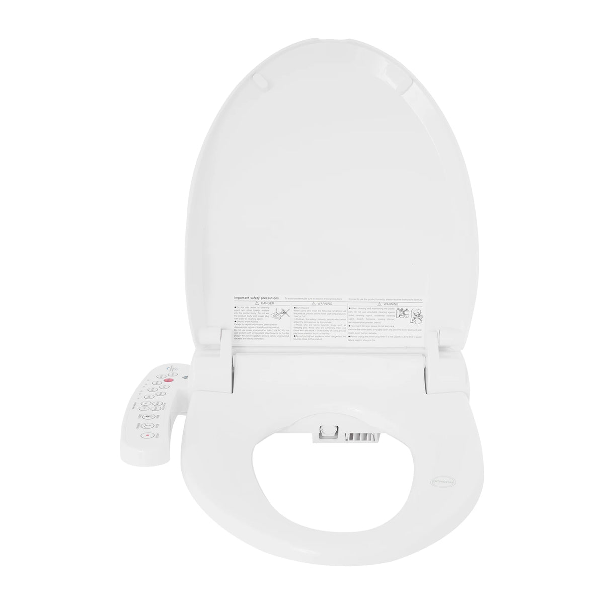 1300W Intelligent Toilet Bidet Seat, Electric Toilet Cover Seat Flushing Toilet Seats Adjustable Water & Seat Temperature 1/2"  for Homes, Bedrooms, Hotels