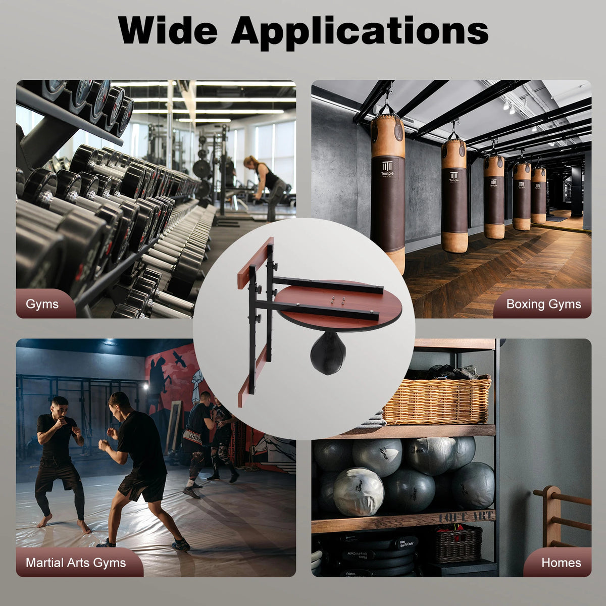 Heavy Duty Adjustable Wall Mounted Boxing Speed Bag Training Kit