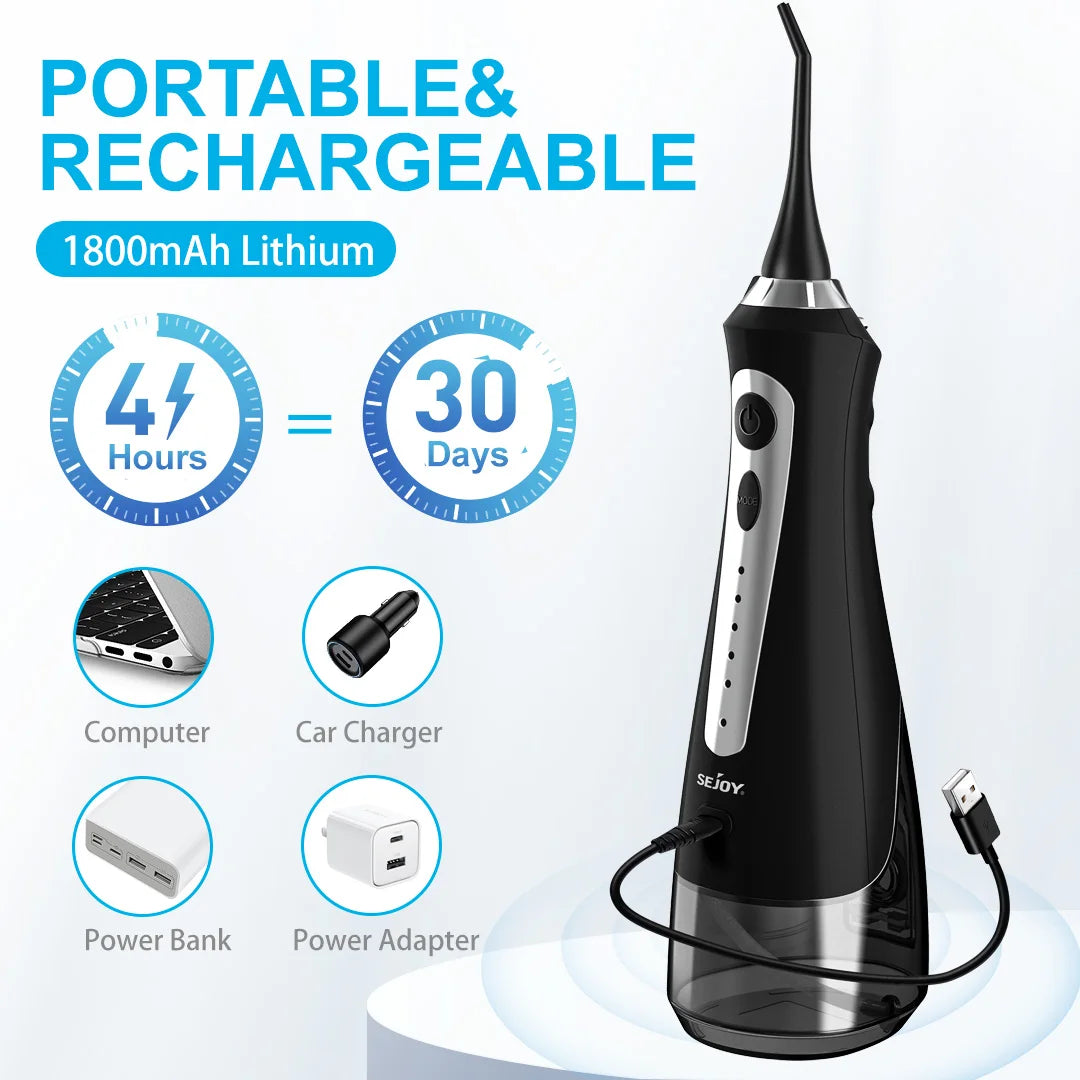 SEJOY Portable Water Flosser Oral Irrigator With Multiple Cleaning Modes
