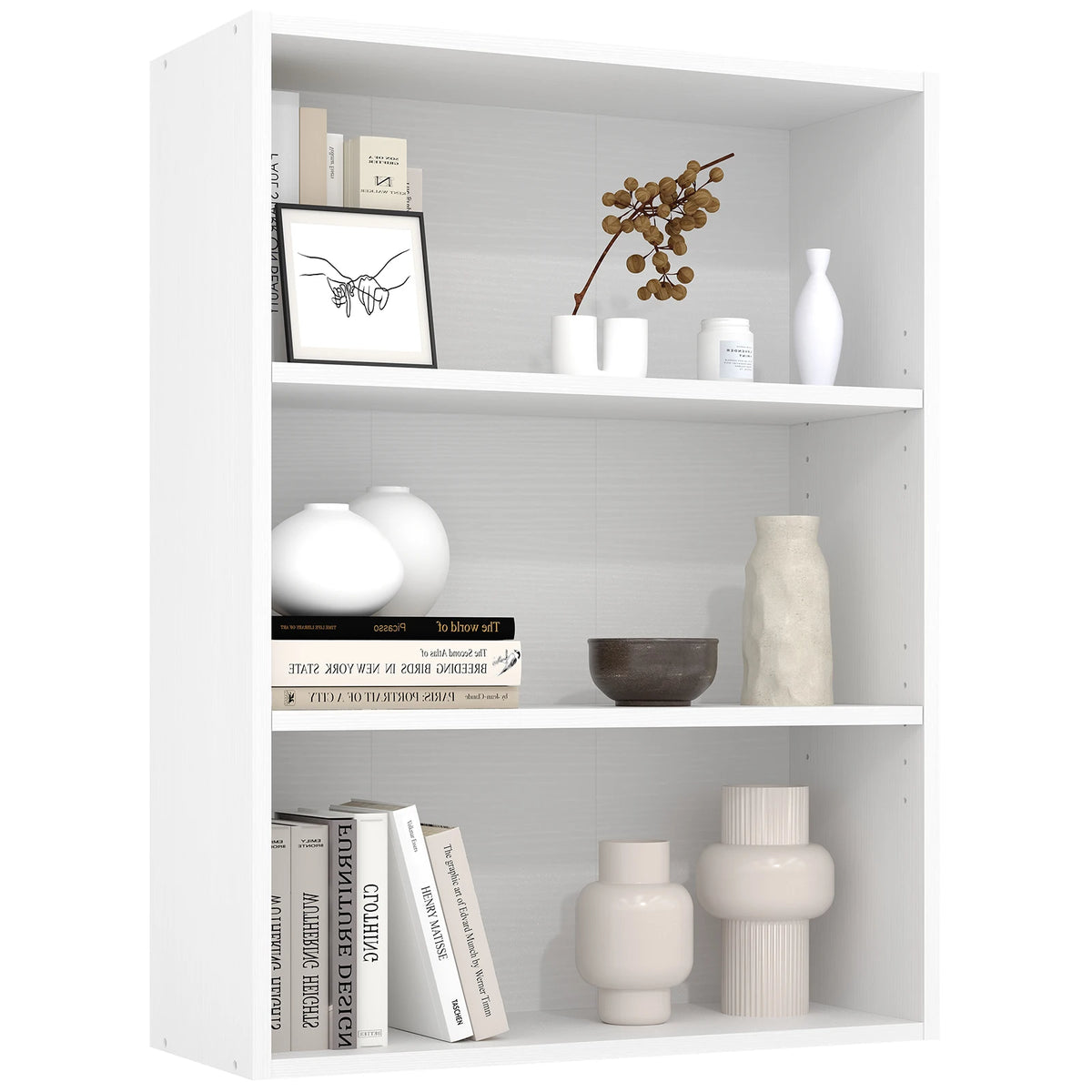 JHK Wooden Open Bookcase Shelf for Home Office Storage