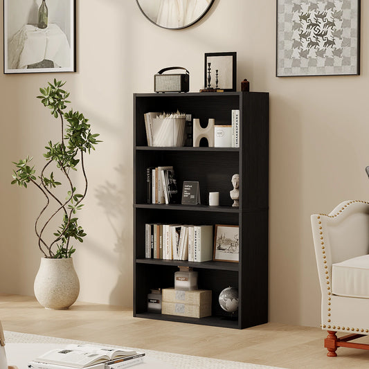 JHK Wooden Open Bookcase Shelf for Home Office Storage