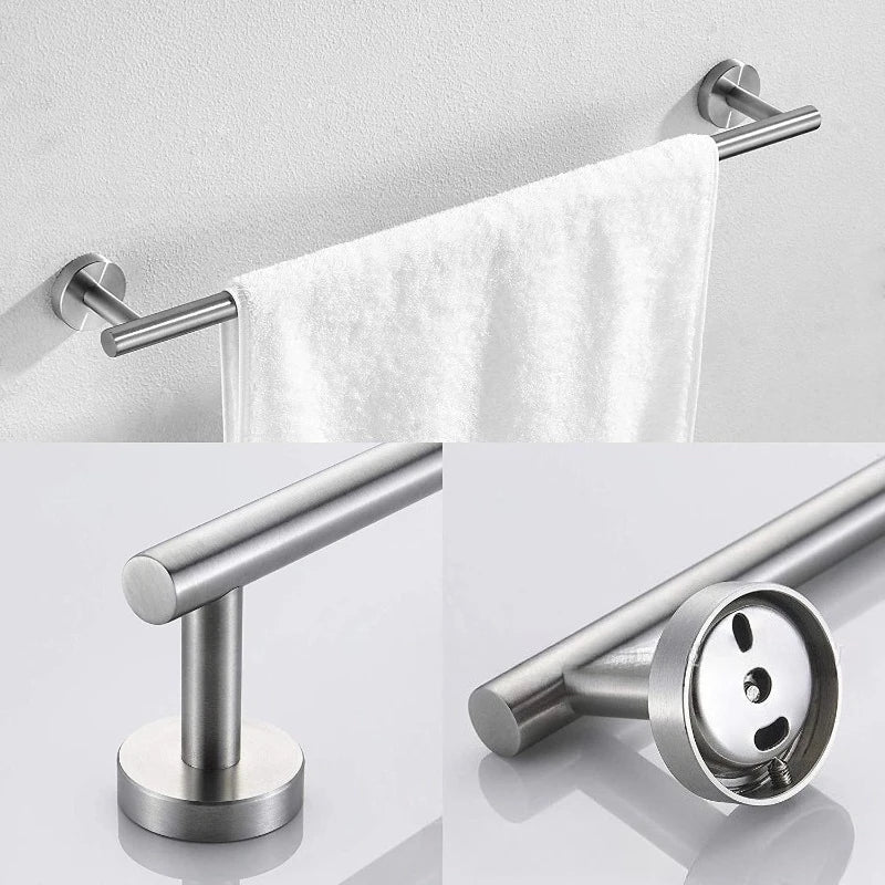 7Pcs/Set Bathroom Hardware Set Bathroom Towel Rack Including 16" Hand Towel Bars Toilet Paper Holders, Towel Rings, Robe Towel Hooks