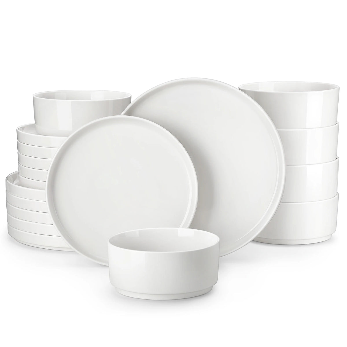 MALACASA Ceramic Dinnerware Set with Plates Bowls and Soup Dishes