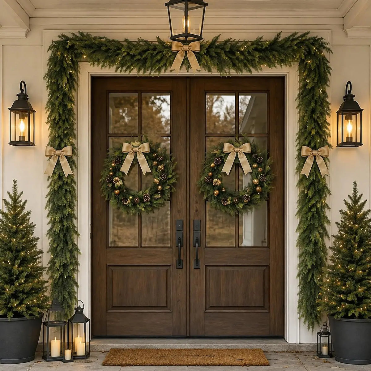 6ft 9ft Artificial Cedar Christmas Garland, Realistic Bendable Greenery For Mantel Stair Railing Doorway Wall Holiday Decor Home