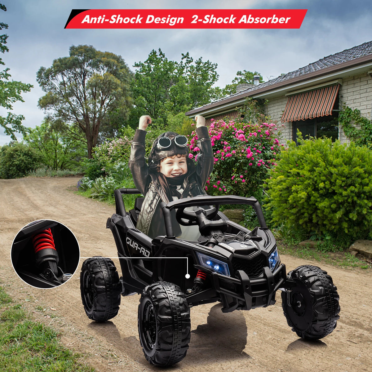 HiMISS Kids Ride On UTV With Remote And Dual Motors